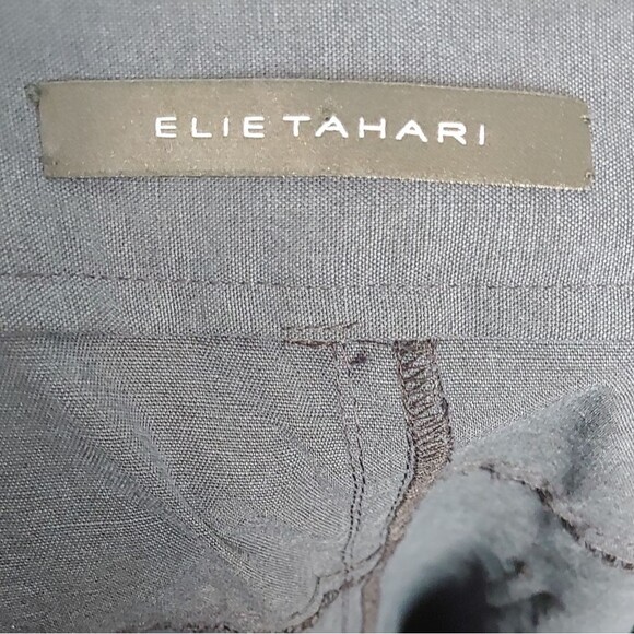 Elie Tahari Tencel Linen Blend Slacks Pants Trousers Sz 0 (runs large) Gray - Picture 6 of 9